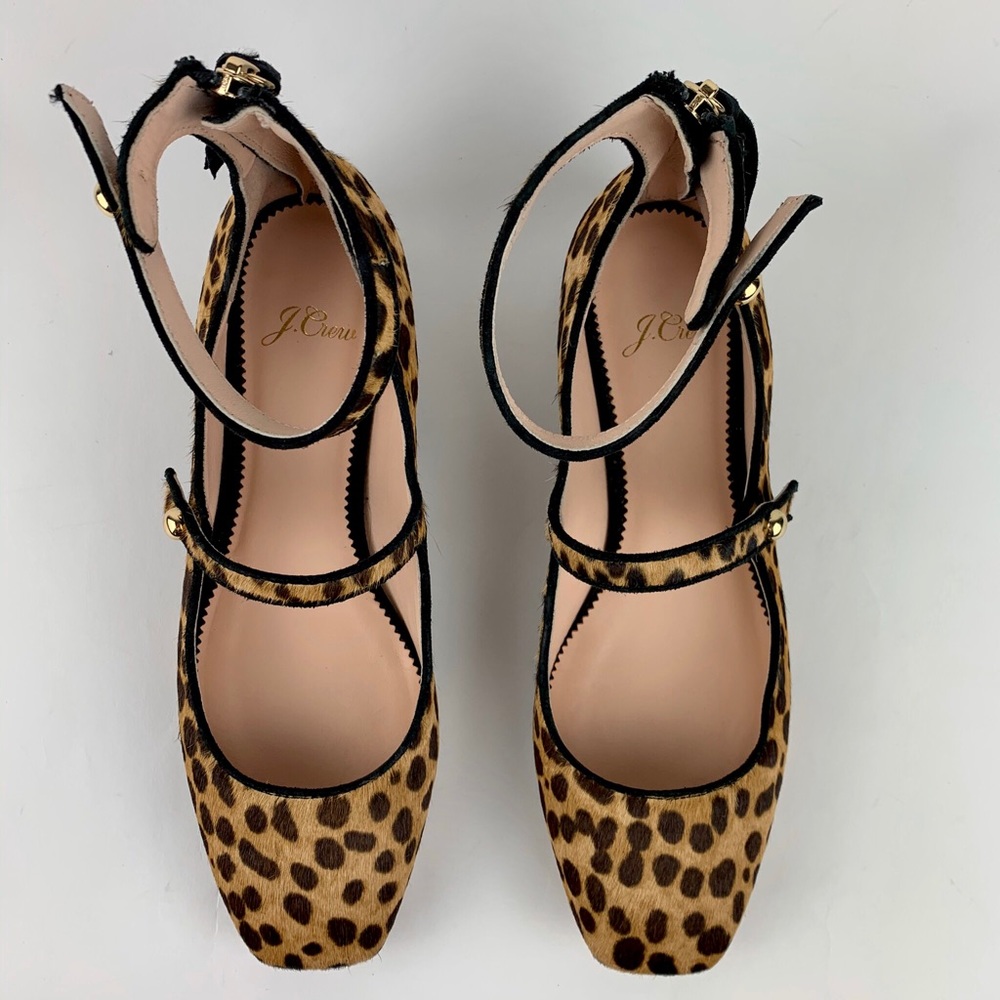J.CREW Poppy Ballet Flats Leopard Calf Hair Size 7 - Picture 3 of 8